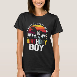 Kids 10 Year Old Birthday Boy Dinosaur Rex Awesome T-Shirt