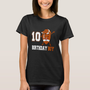 Kids 10 Year Old  Dabbing Football 10th Birthday B T-Shirt
