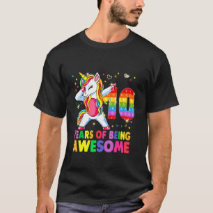 Kids 10 Years Old 10Th Birthday Unicorn Pop It T-Shirt