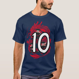 Kids 10th Birthday Boy 10 Years Ninja Dragon Costu T-Shirt