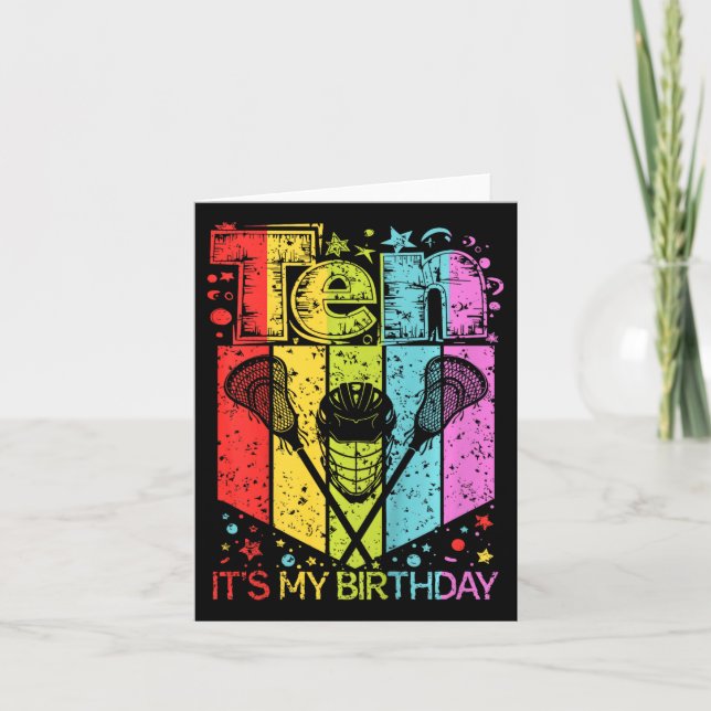 Kids 10th Birthday Boy Girl Ten 10 Year Old Lacros Card (Front)