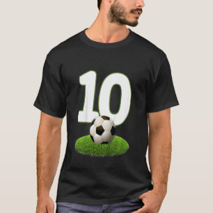 Kids 10th Birthday Boys 10 Years Soccer Football P T-Shirt