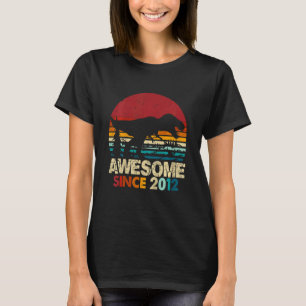Kids 10th Birthday Dinosaur Rex 10 Year Old Boy Aw T-Shirt