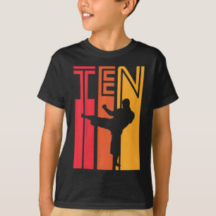 Kids 10th Birthday Gift Karate Retro Taekwondo Mar T-Shirt