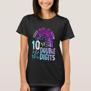 Kids 10th Birthday Gift This Girl Is Now 10 Double T-Shirt