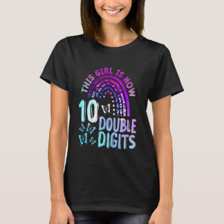 Kids 10th Birthday Gift This Girl Is Now 10 Double T-Shirt