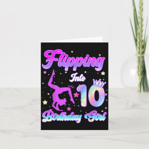 Kids 10th Birthday Girl Gymnastics 10 Year Old Card