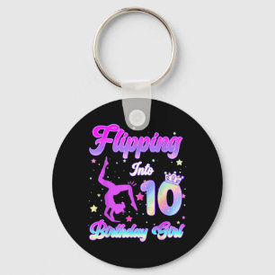 Kids 10th Birthday Girl Gymnastics 10 Year Old Key Ring