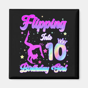 Kids 10th Birthday Girl Gymnastics 10 Year Old Magnet