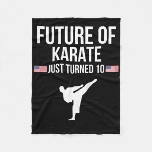 Kids 10th Birthday Karate T Shirt Gift For 10 Year Fleece Blanket