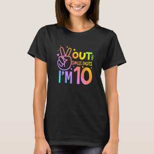 Kids 10th Birthday Peace Out Single Digits I'm 10  T-Shirt