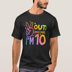Kids 10th Birthday Peace Out Single Digits I'm 10  T-Shirt