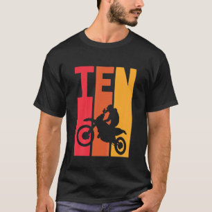 Kids 10Th Birthday Retro Motocross 10 Years Boys G T-Shirt
