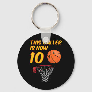 Kids 10th Birthday Sketll Hoop 10 Year Old Boy  Key Ring