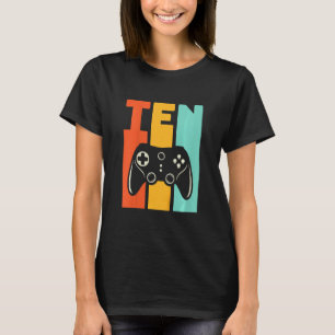 Kids 10th Birthday Video Game Controller 10 Years T-Shirt