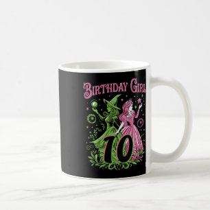 Kids 10th Birthday Witch Pink And Green 10 Year Ol Coffee Mug