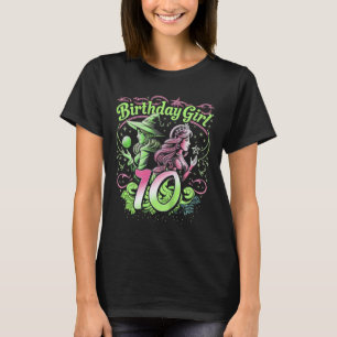 Kids 10th Birthday Witch Pink And Green 10 Year Ol T-Shirt
