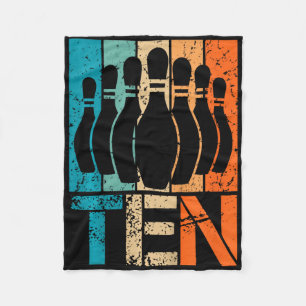 Kids 10th Bowling Birthday 10 Year Old Birthday Bo Fleece Blanket