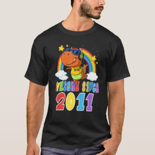 Kids 11 Year Old Awesome 2011 11th Birthday Rainbo T-Shirt