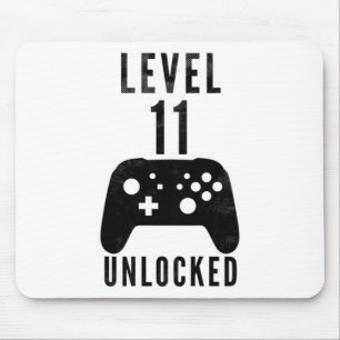 Kids 11 Year Old Birthday Gamer Level 11 Unlocked Mouse Mat