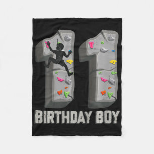 Kids 11 Years Old Rock Climbing 11th Birthday Adve Fleece Blanket