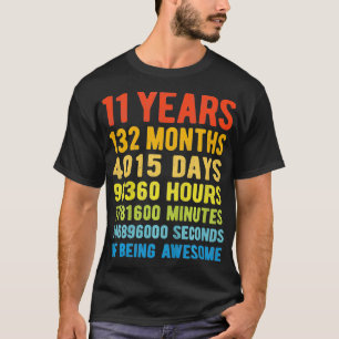 Kids 11th Birthday 11 Years Old Vintage Retro 132  T-Shirt