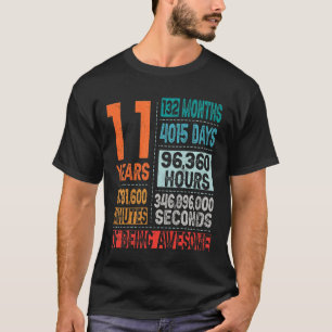 Kids 11th Birthday 11 Years Old Vintage Retro 132 T-Shirt