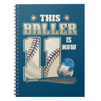 Kids 11th Birthday Baseball Boy Eleven Year Old Notebook