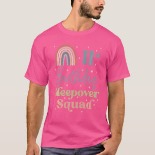 Kids 11th Birthday Boho Rainbow Sleepover Squad Pa T-Shirt