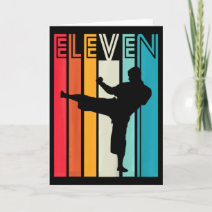 Kids 11th Birthday Gift Karate Retro Taekwondo Mar Card