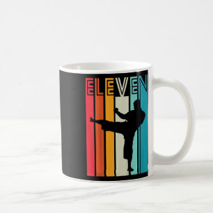 Kids 11th Birthday Gift Karate Retro Taekwondo Mar Coffee Mug