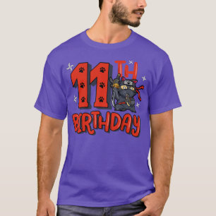 Kids 11th Ninja Birthday Boy 11 Year Old Samurai B T-Shirt