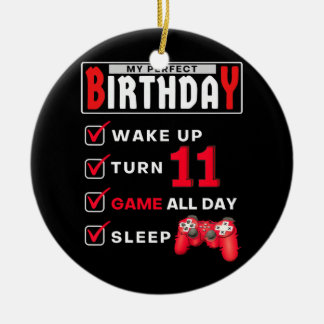 Kids 11th Perfect Birthday Gaming 11 Years Old Ceramic Tree Decoration