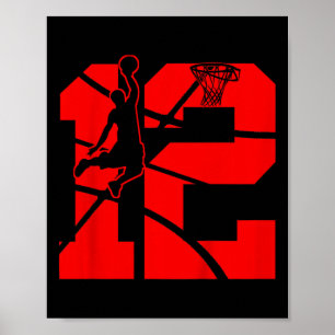 Kids 12 Year Old 12th Basketball Birthday PartyThe Poster