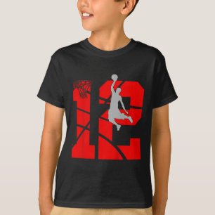 Kids 12 Year Old 12th Basketball Birthday PartyThe T-Shirt