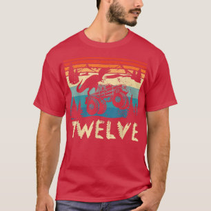 Kids 12 Year Old 12th Dinosaur Monster Truck Birth T-Shirt