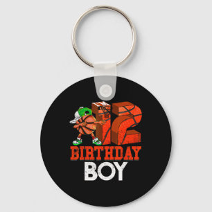 Kids 12 Year Old Basketball Dabbing 12th Birthday Key Ring