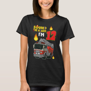 Kids 12 Year Old Firefighter Birthday Party Fire T T-Shirt