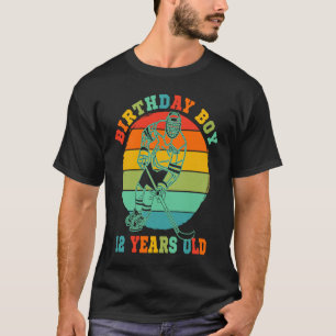 Kids 12 Year Old Ice Hockey Retro Birthday Party 1 T-Shirt
