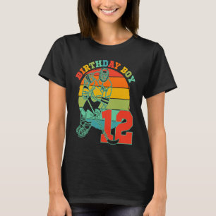Kids 12 Year Old Ice Hockey Retro Birthday Party 1 T-Shirt
