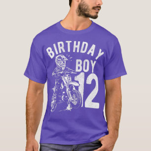 Kids 12 years old kid Birthday boy Dirt bike Motor T-Shirt