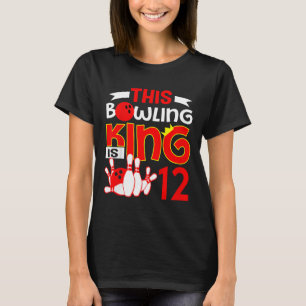 Kids 12th Birthday Graphic - This Bowling King Is  T-Shirt