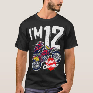 Kids 12th Birthday Motor Cross, Dirt Bike, Future  T-Shirt