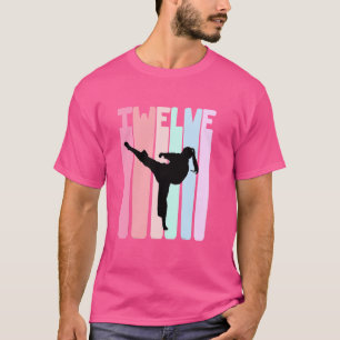 Kids 12th Birthday Retro Taekwondo Karate Girls 12 T-Shirt