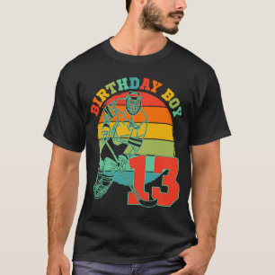 Kids 13 Year Old Ice Hockey Retro Birthday Party 1 T-Shirt