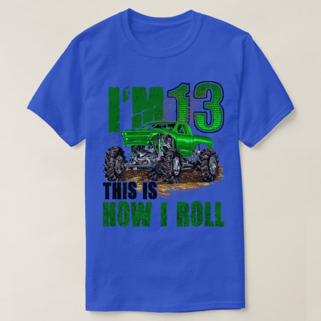Kids 13th Birthday Monster Truck For Boys & Girls  T-Shirt (Design Front)