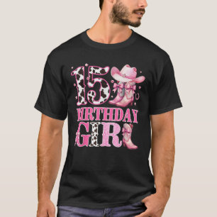Kids 15th Birthday Girl Rodeo Western Cowgirl Birt T-Shirt