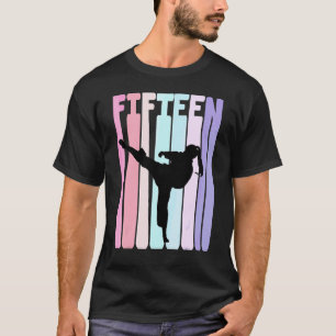 Kids 15th Birthday Retro Taekwondo Karate Girls 15 T-Shirt