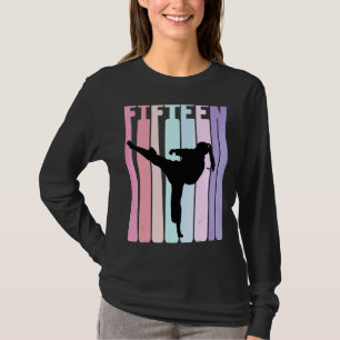 Kids 15th Birthday Retro Taekwondo Karate Girls 15 T-Shirt