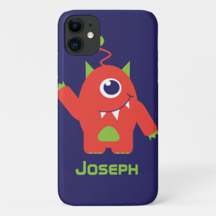 Kids 1 eyed alien orange & blue named ipod case